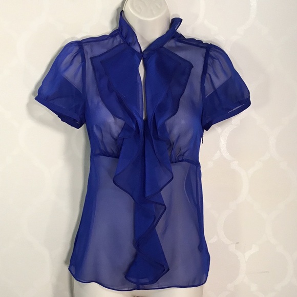 royal blue sheer top